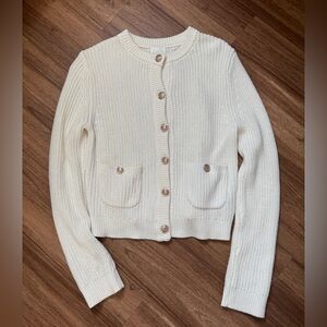 H&M Cream Button-Up Cardigan